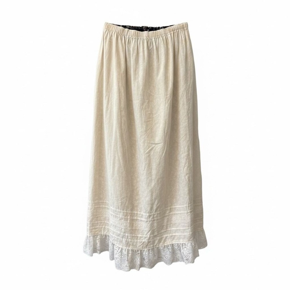 53 Vintage Handmade prairie skirt ivory/white floral
